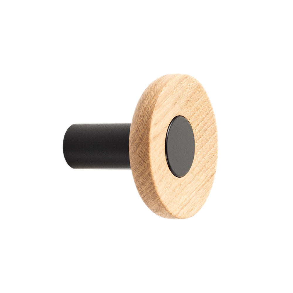 Knagg Zoot - 60mm - Eig/Matt Sort i gruppen Knagger hos Beslag Online (10004-BO)