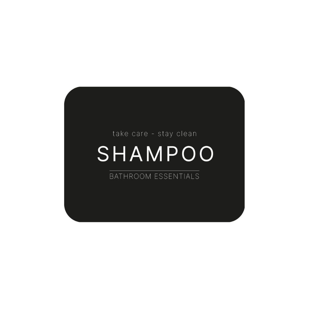 Selvklebende Etikett - Shampoo - Matt Sort