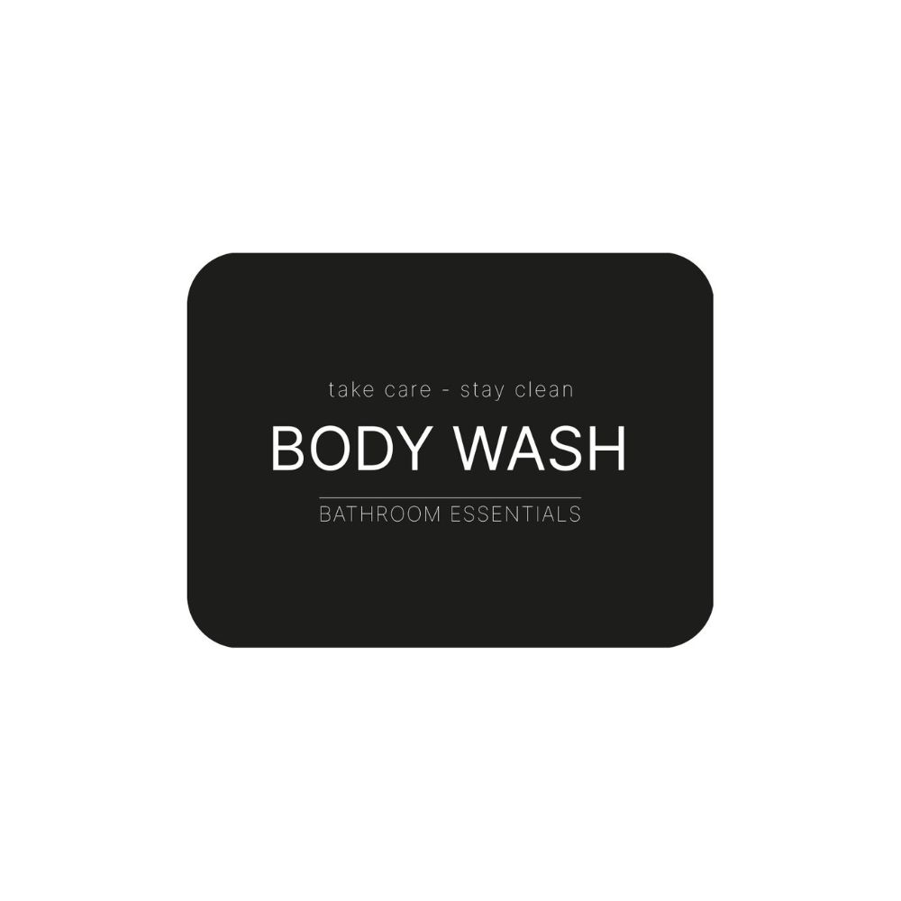 Selvklebende Etikett - Body Wash - Matt Sort