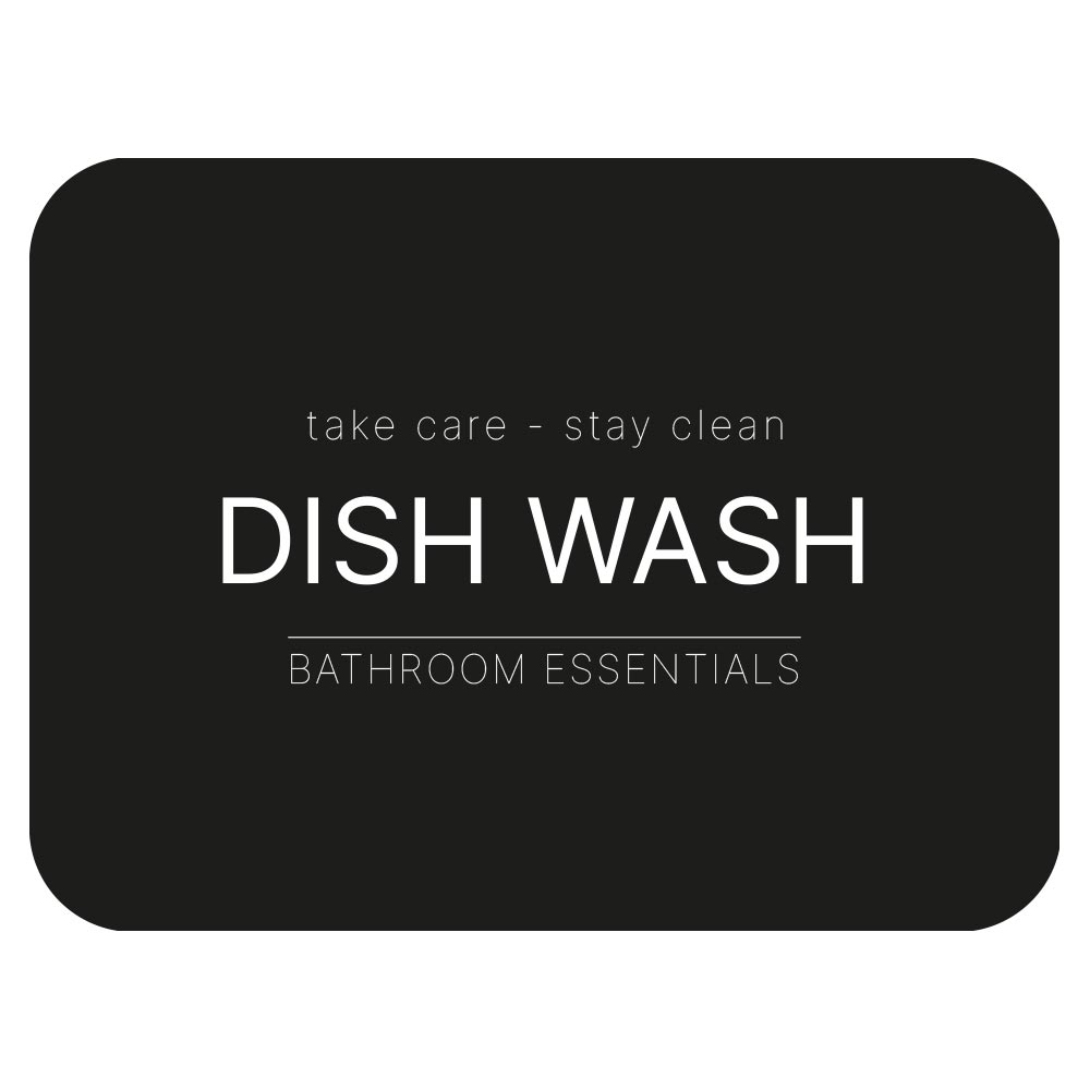 Selvklebende Etikett - Dish Wash - Matt Sort i gruppen Baderomstilbehør / Alle Baderomstilbehør / Såpedispenser & Såpe hos Beslag Online (10106-BO)