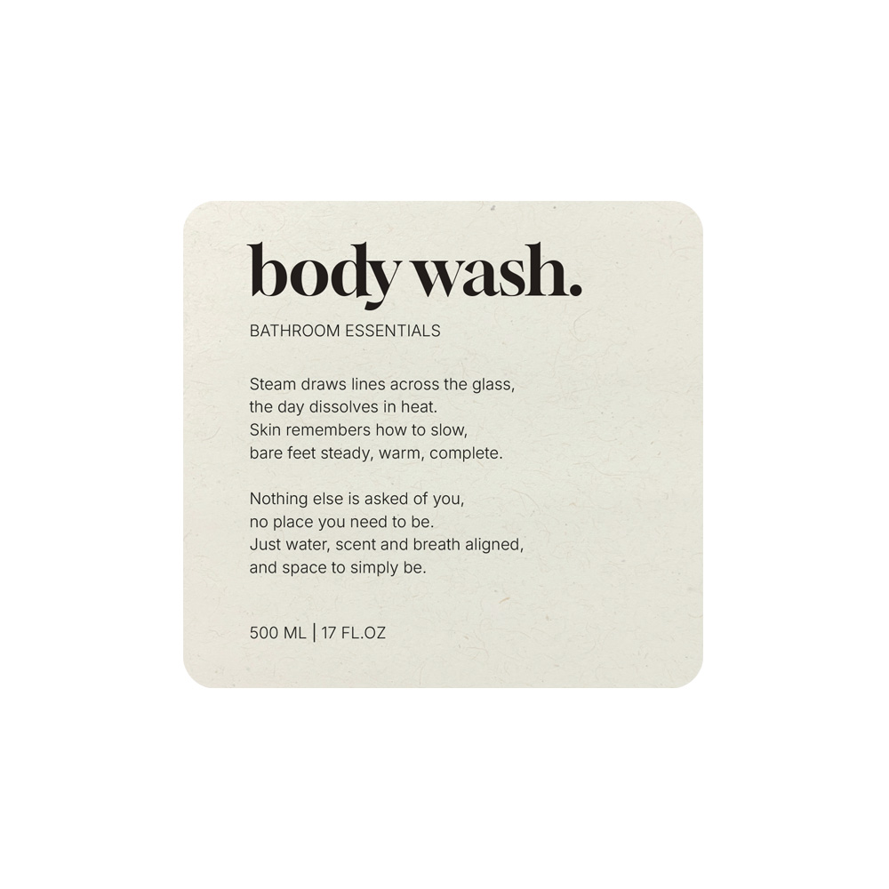 Selvklebende Etikett Premium - Body Wash - Beige