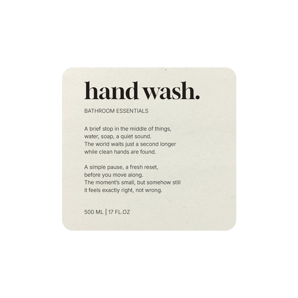 Selvklebende Etikett Premium - Hand Wash - Beige