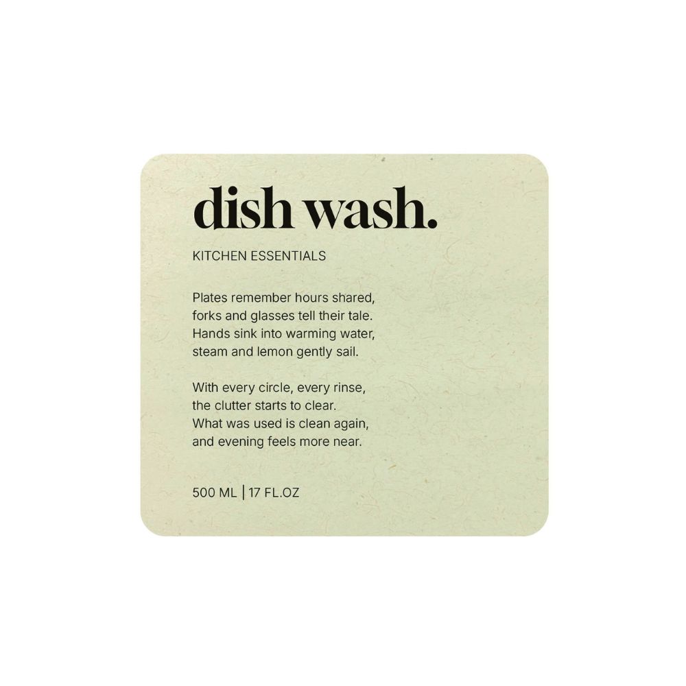 Selvklebende Etikett Premium - Dish Wash - Beige