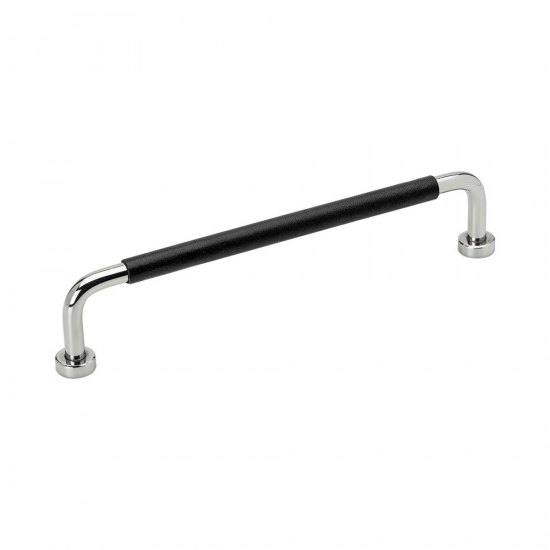 Håndtak Lounge - 160mm - Krom/Sort Lær