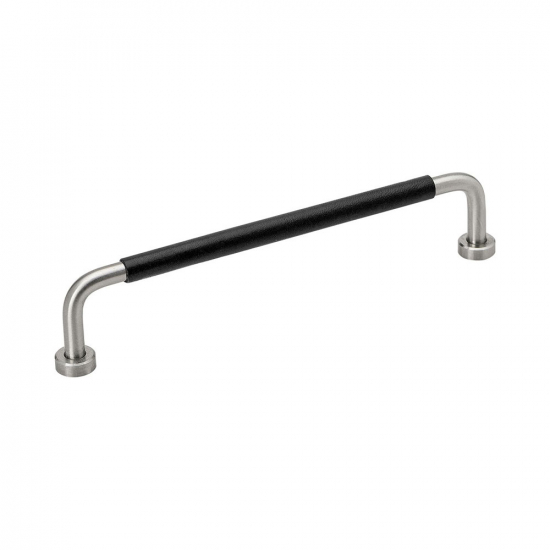 Håndtak Lounge - 160mm - Rustfritt Stål/Sort Lær