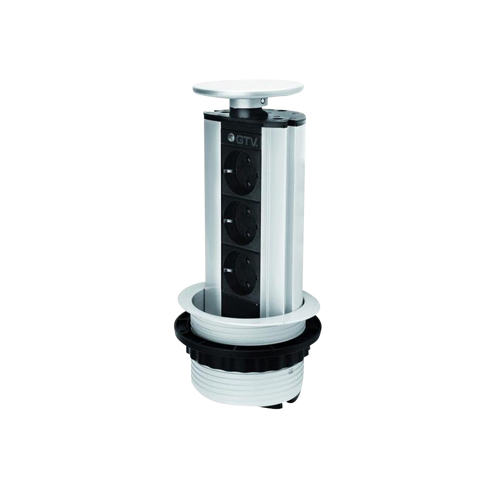El-søyle 100mm 3stk 230V Uttak  – Sort