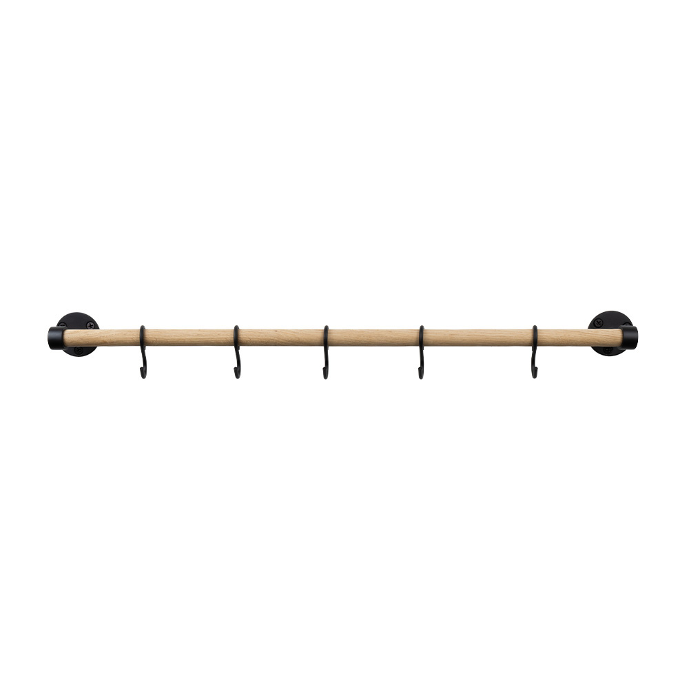 Kjøkkenstang Aveny - 600mm - Komplett - Eik/Matt Sort