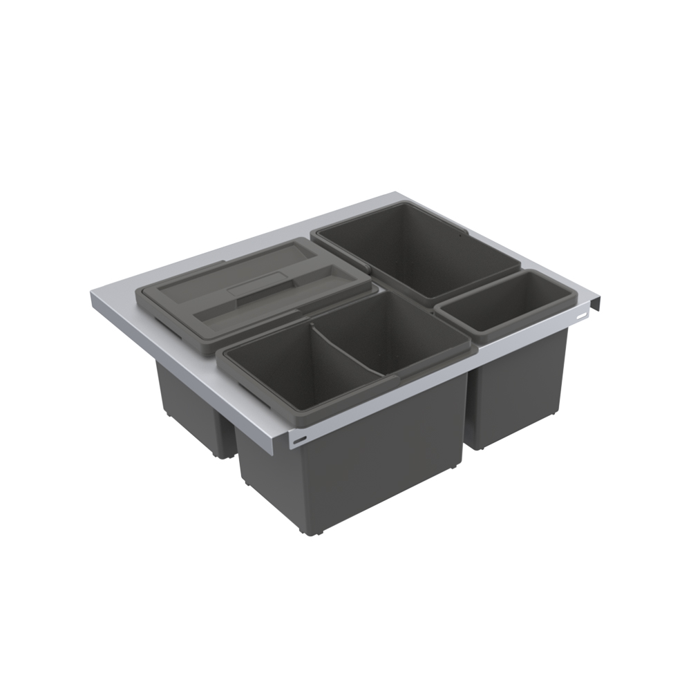 Søppelsorterer - Cube Smart - Sølvgrå i gruppen Oppbevaring / All Oppbevaring / Kildesortering hos Beslag Online (cube_smart_silver)