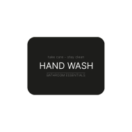Selvklebende Etikett - Hand Wash - Matt Sort