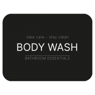 Selvklæbende Etiket - Body Wash - Mat Sort