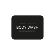 Selvklebende Etikett - Body Wash - Matt Sort