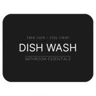 Selvklæbende Etiket - Dish Wash - Mat Sort