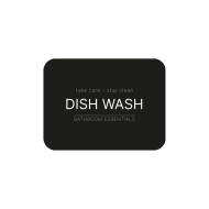 Selvklebende Etikett - Dish Wash - Matt Sort