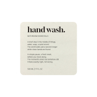 Selvklebende Etikett Premium - Hand Wash - Beige