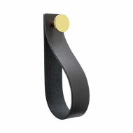 Loop Strap - Sort Lær/Messing