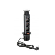 El-søyle 60mm 3stk 230V EU-uttak – Sort