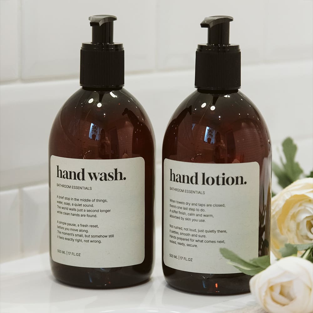 Selvklebende Etikett Premium - Shampoo - Beige