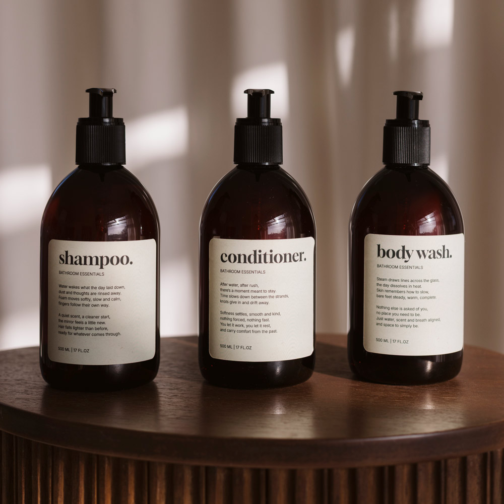 Selvklebende Etikett Premium - Shampoo - Beige