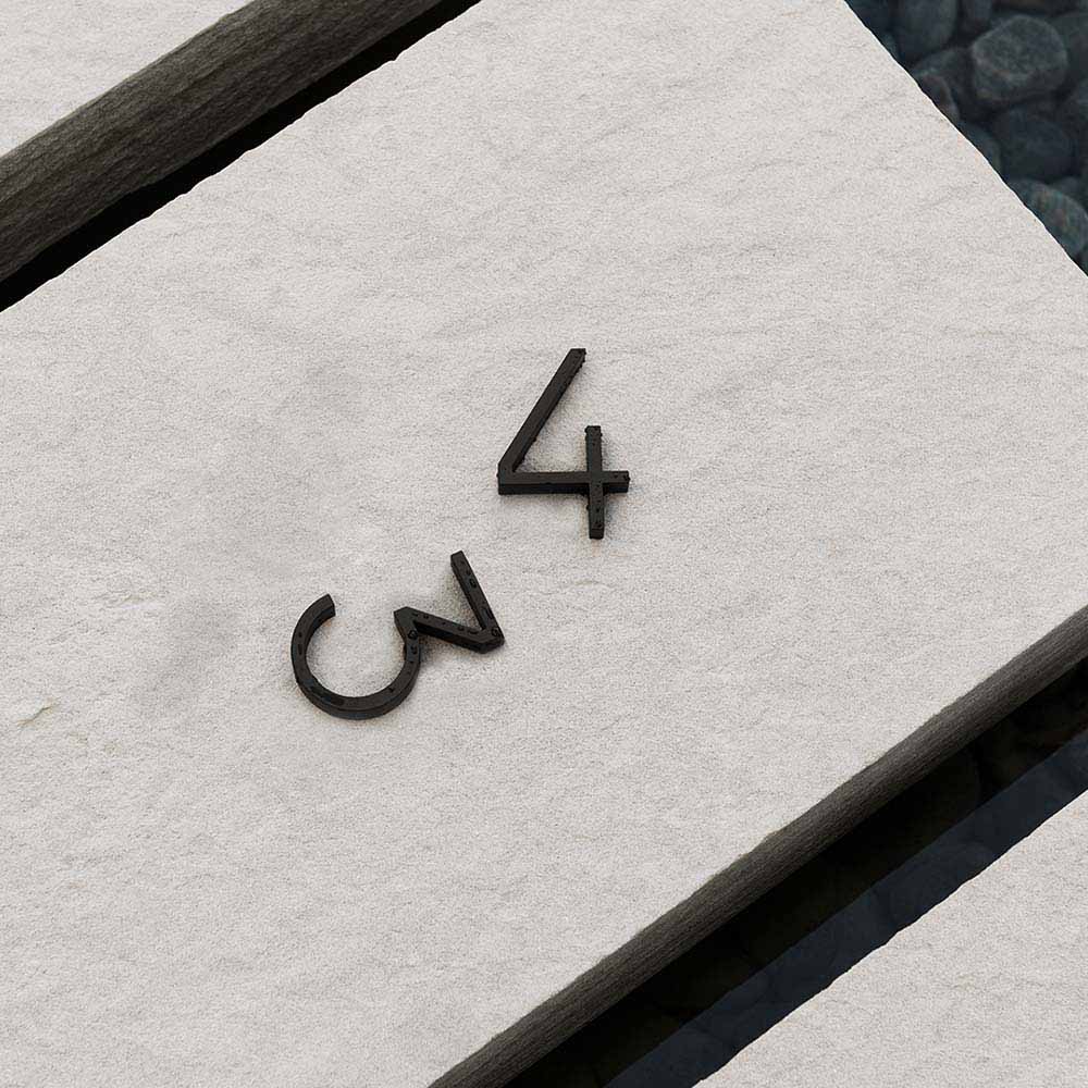 Husnummer Contemporary - 2 - Sort