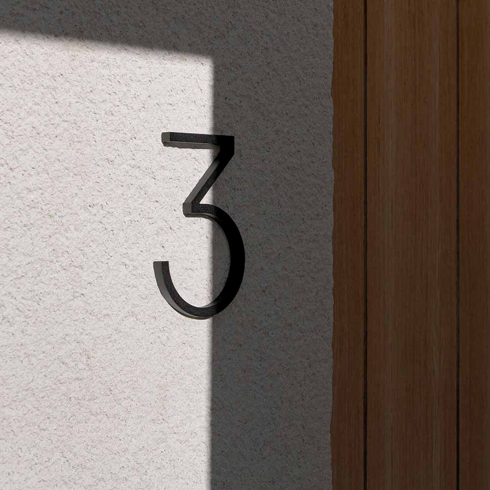 Husnummer Contemporary - 3 - Sort
