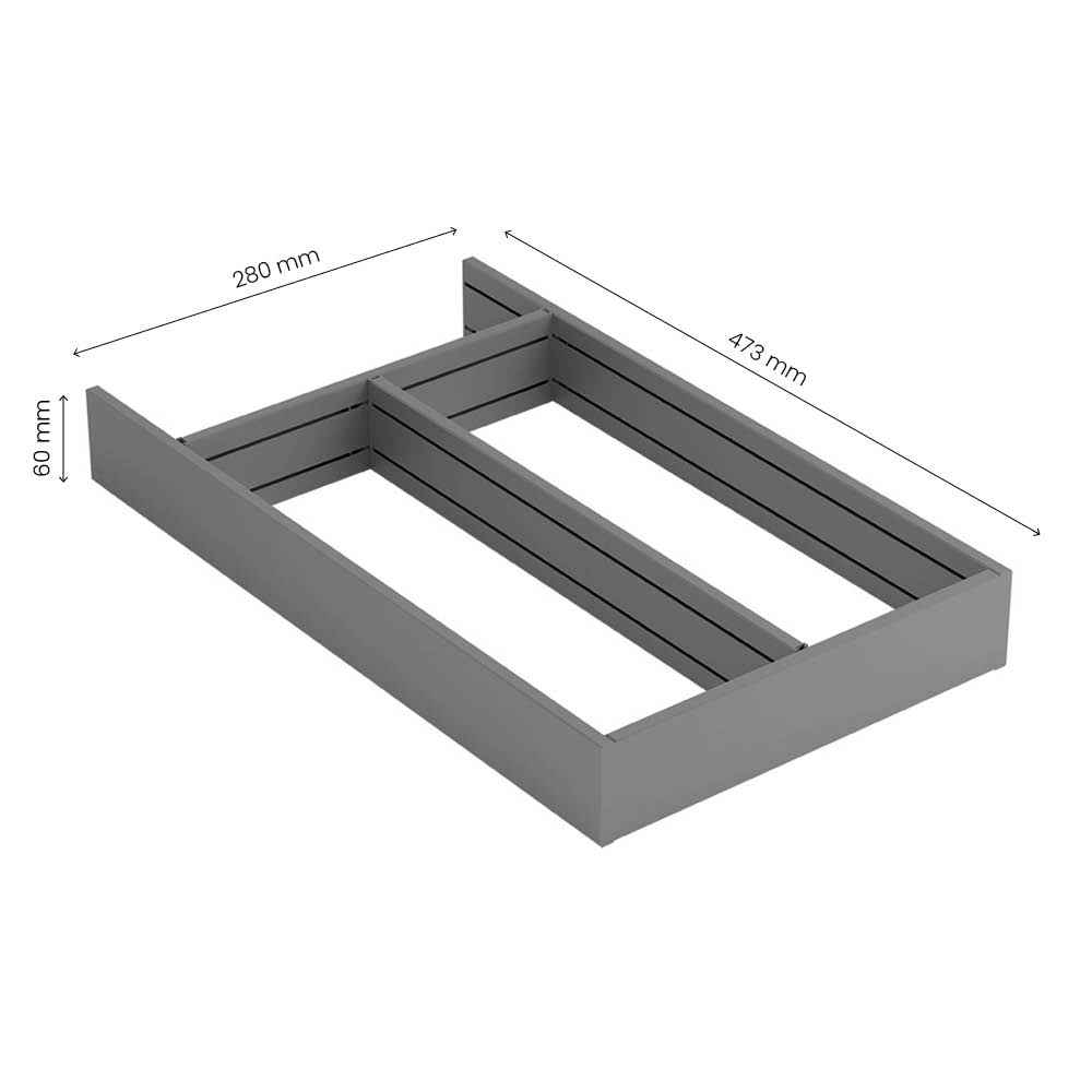 Skuffeinnsats Flex Basic Utstyrsboks - 500 (278mm) - Mørk Grå