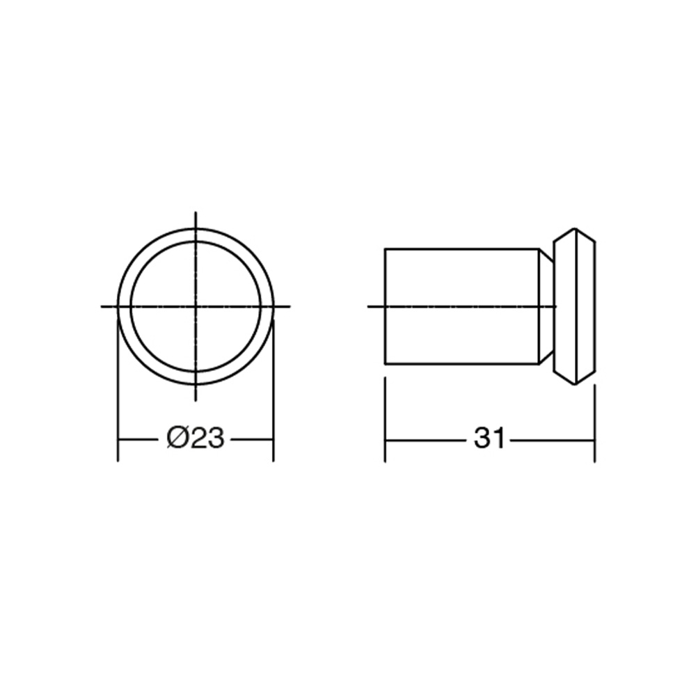 Knott Fase Ø23mm - Børstet Bronse