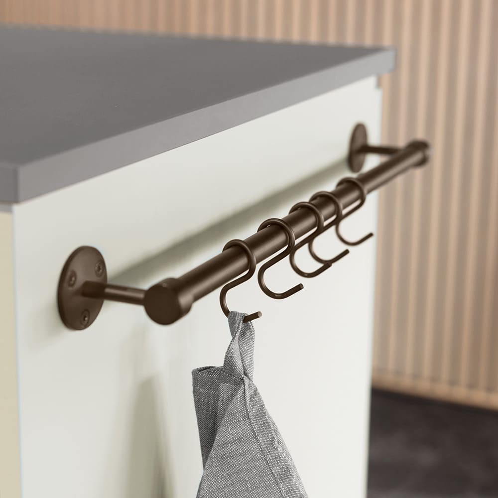 Kjøkkenstang Aveny - 600mm - Komplett - Brunet Messing