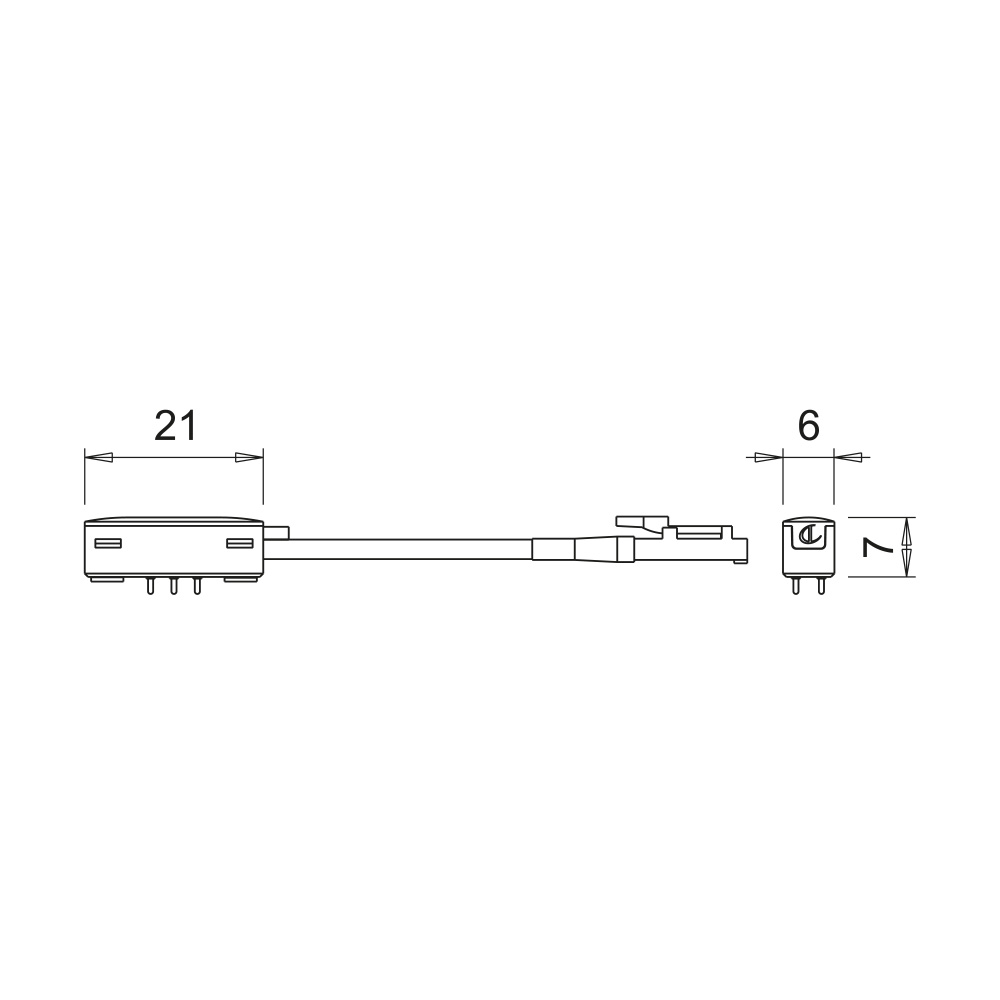 Tilkoblingskabel Magy Micro 24 - 1000mm - Sort