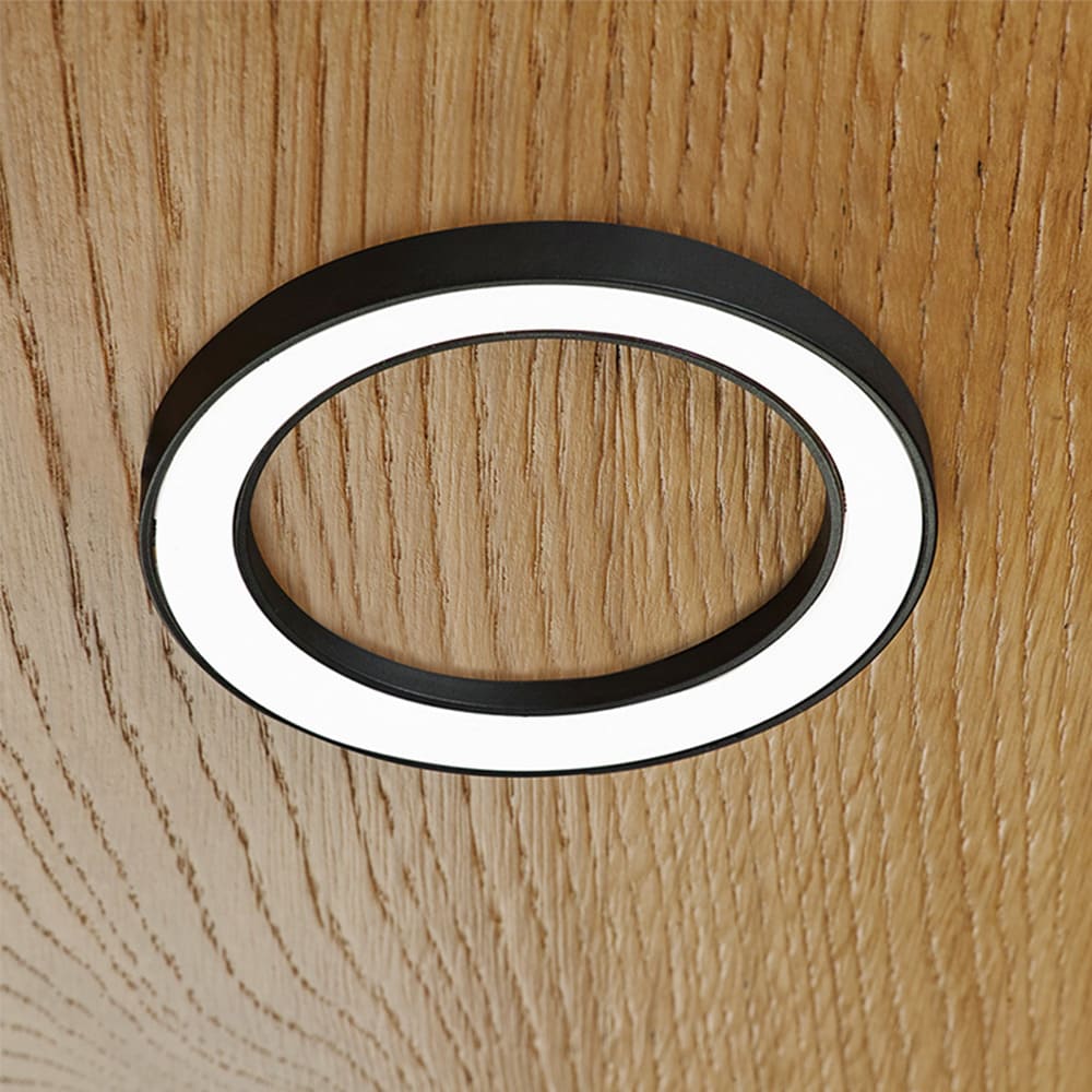 LED-Spot Ringlight - Utenpåliggende - Sort