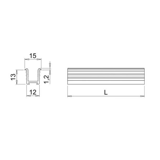 LED-Profil Miss - 2000mm - Sort