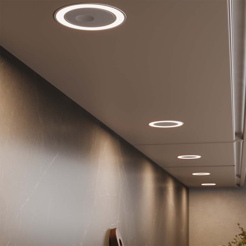 LED-Spot Holl D-M med lokk - Rustfritt Look