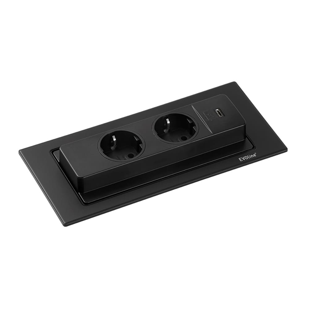 Stikkontakt Backflip 2 & 1 USB-C - Matt Sort