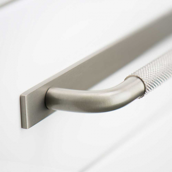 Håndtak Helix/Bakplate - Rustfritt Stål Finish