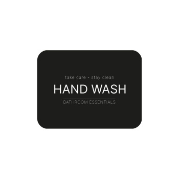 Selvklebende Etikett - Hand Wash - Matt Sort