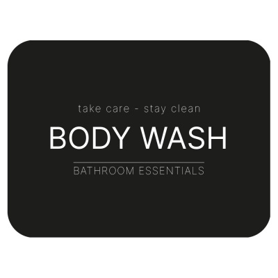 Selvklebende Etikett - Body Wash - Matt Sort i gruppen Baderomstilbehør / Vis alle baderomstilbehør / Såpedispenser & Såpe hos Beslag Online (10105-BO)