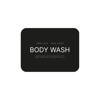 Selvklebende Etikett - Body Wash - Matt Sort