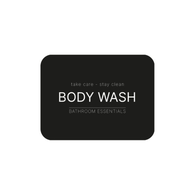 Selvklebende Etikett - Body Wash - Matt Sort i gruppen Baderomstilbehør / Vis alle baderomstilbehør / Såpedispenser & Såpe hos Beslag Online (10105-BO)