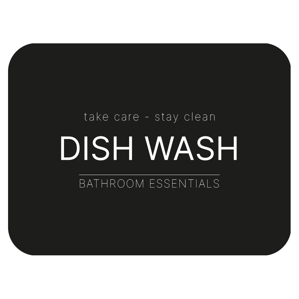 Selvklebende Etikett - Dish Wash - Matt Sort