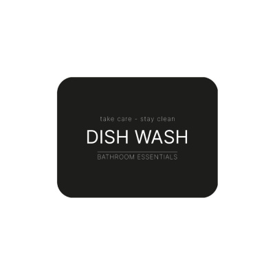 Selvklebende Etikett - Dish Wash - Matt Sort i gruppen Baderomstilbehør / Vis alle baderomstilbehør / Såpedispenser & Såpe hos Beslag Online (10106-BO)