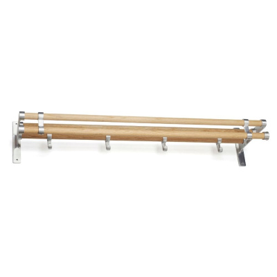Hattestativ Elegant Plus - 1000mm - Eik/Aluminium i gruppen Oppbevaring / Vis all oppbevaring / Gangoppbevaring hos Beslag Online (10174-BO)