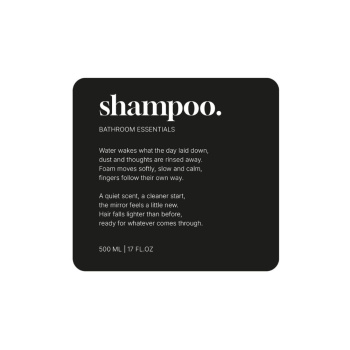 Selvklebende Etikett Premium - Shampoo - Matt Sort