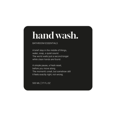 Selvklebende Etikett Premium - Hand Wash - Matt Sort i gruppen Baderomstilbehør / Vis alle baderomstilbehør / Såpedispenser & Såpe hos Beslag Online (10184-BO)