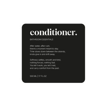 Selvklebende Etikett Premium - Conditioner - Matt Sort