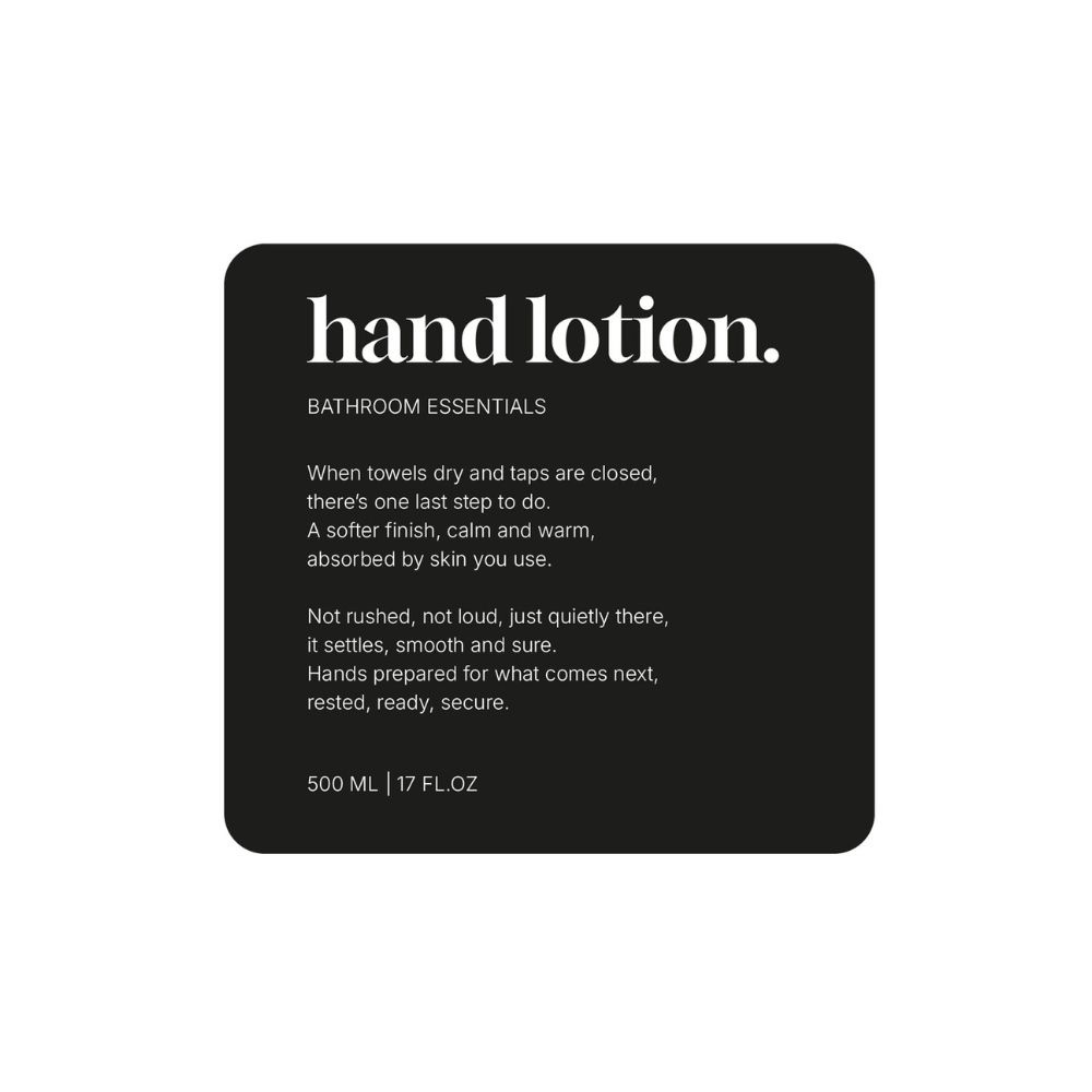 Selvklebende Etikett Premium - Hand Lotion - Matt Sort