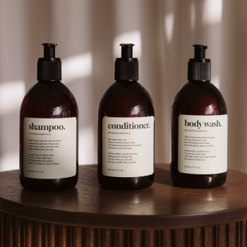 Selvklebende Etikett Premium - Body Wash - Beige