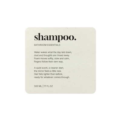 Selvklebende Etikett Premium - Shampoo - Beige i gruppen Baderomstilbehør / Vis alle baderomstilbehør / Såpedispenser & Såpe hos Beslag Online (10189-BO)