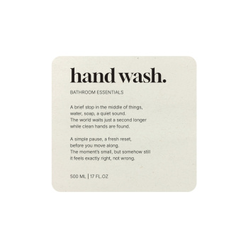 Selvklebende Etikett Premium - Hand Wash - Beige