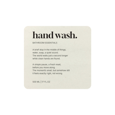 Selvklebende Etikett Premium - Hand Wash - Beige i gruppen Baderomstilbehør / Vis alle baderomstilbehør / Såpedispenser & Såpe hos Beslag Online (10190-BO)