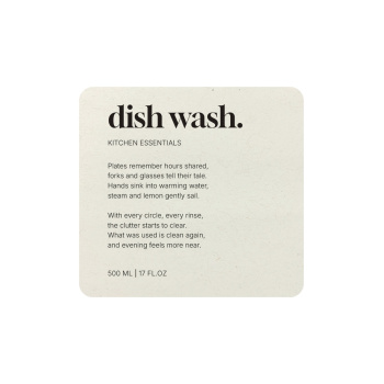 Selvklebende Etikett Premium - Dish Wash - Beige