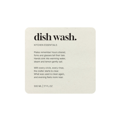 Selvklebende Etikett Premium - Dish Wash - Beige i gruppen Baderomstilbehør / Vis alle baderomstilbehør / Såpedispenser & Såpe hos Beslag Online (10191-BO)